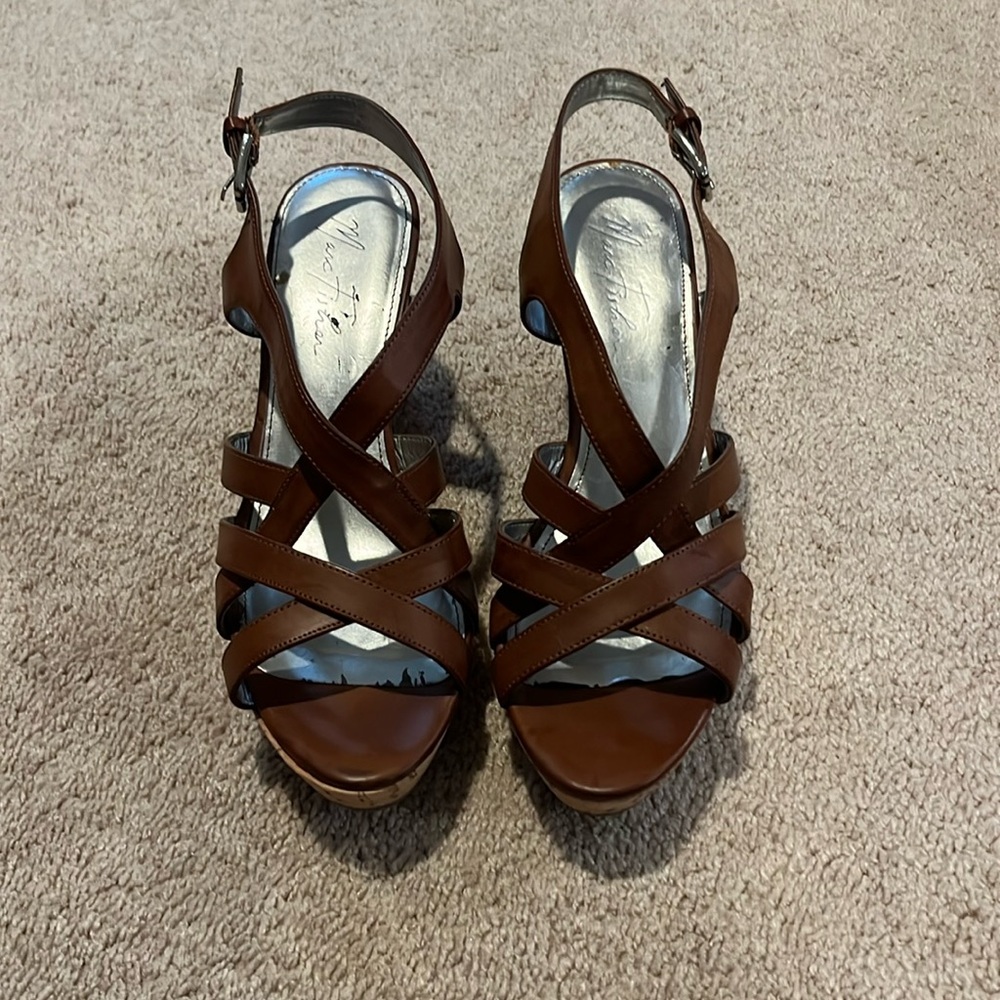 Marc Fisher Cognac Brown Wedges